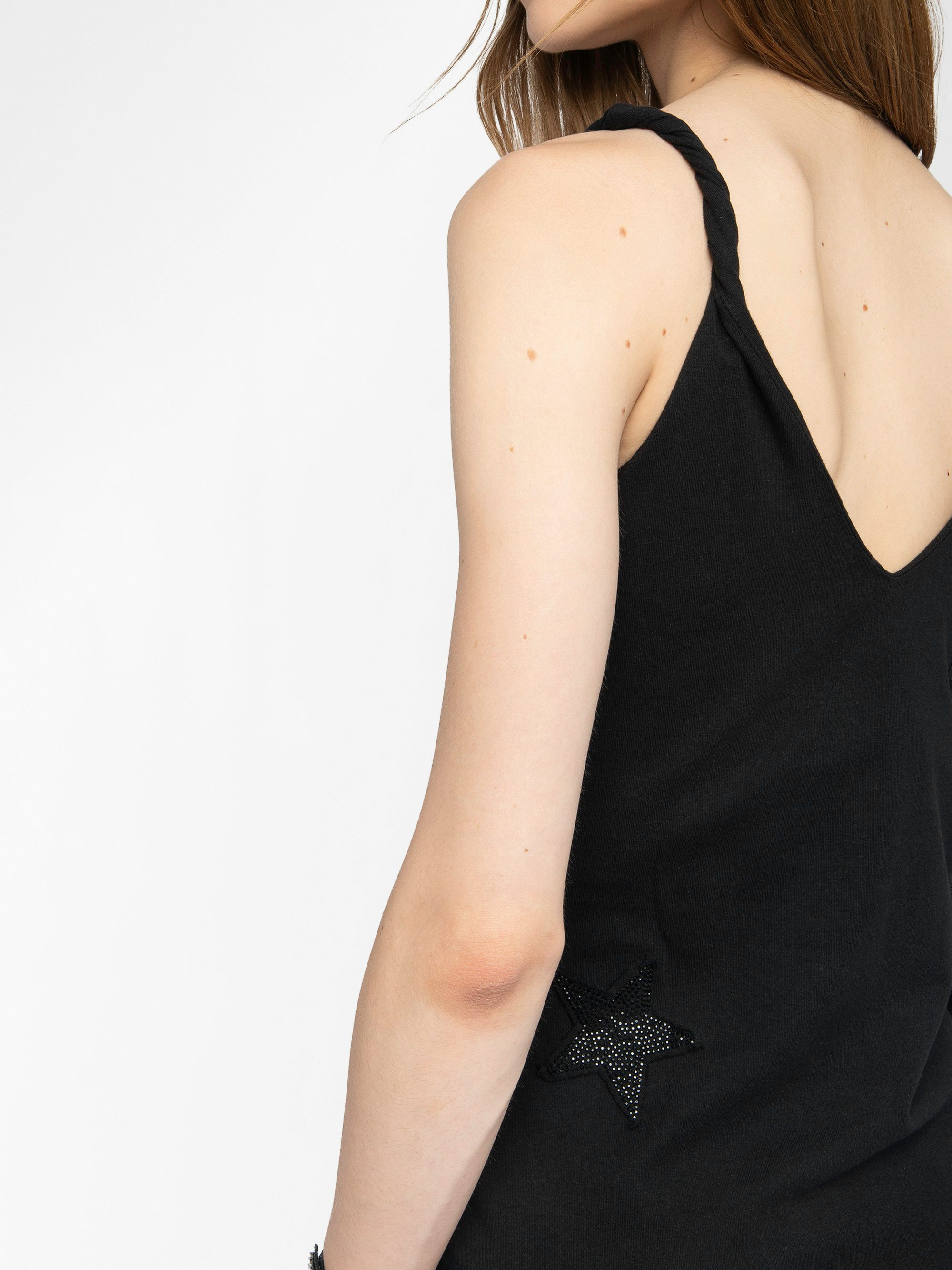 Stella Diamanté Star Dress - Women's black sleeveless dress with diamanté stars.